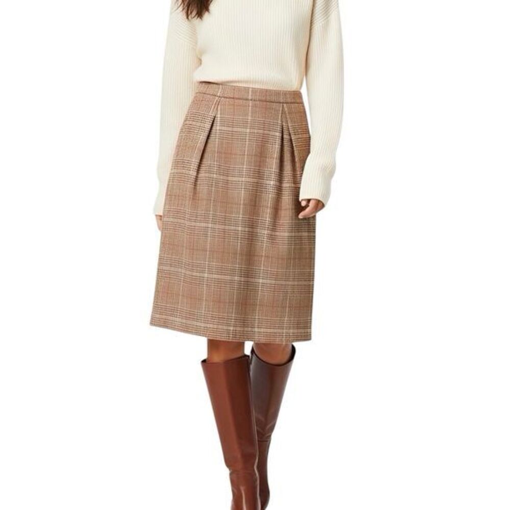 Shein Womens Skirt plaid Large High Waist Midi Retro Preppy Equestrian inspired